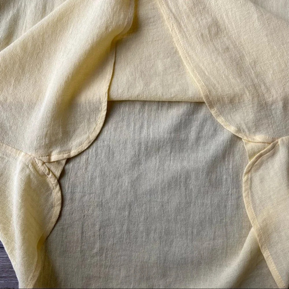 Chico’s Baby Yellow Soft Cotton V Neck Blouse - Picture 7 of 13